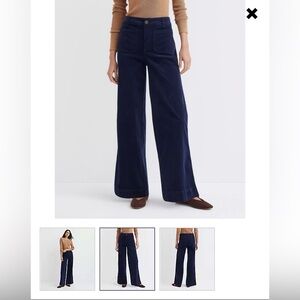 LOFT Navy Palmer Wide Leg Trousers
